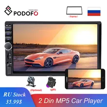 Podofo автомобильный радиоприемник 2din " HD Авторадио Bluetooth Mirrorlink сенсорный экран MP5 плеер USB FM AUX Поддержка камеры заднего вида 7018B