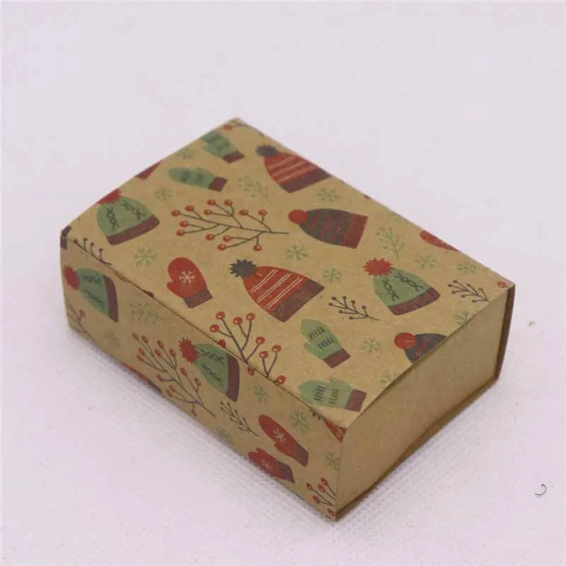 5 шт. в партии, веселая Рождественская Подарочная посылка, ручная работа, милая Свадебная посылка, белая/крафт-коробка с цветочным узором - Цвет: box as pic