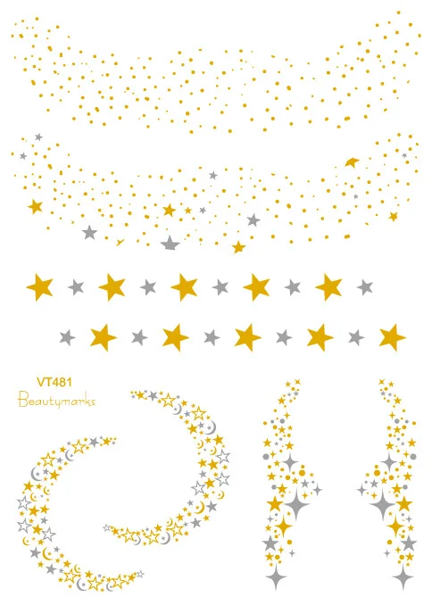 Waterproof Temporary Tattoo Stickers For Woman Girl Kid Butterfly Flower Tattoo Stick Flor Face Body Tattoo Skin Decora Makeup Accessories Gold Tatoo Sticker (1)