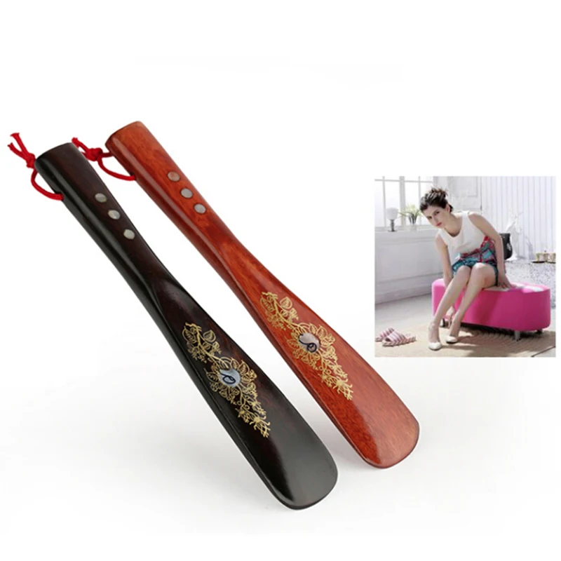 Wooden Shoe Horn Length 22cm Shoe Durable Handle Shoehorn  Accessories Shoe Horns Aid Stick Remover Tool Random Color