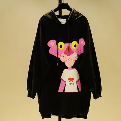 Thick Hooded Sweatshirts New Spring Autumn All-match Cartoon Casual Students Pullovers Top Cotton Women Hoodies Loose