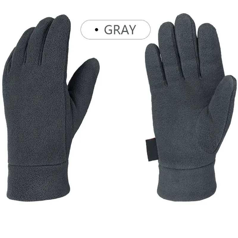 Man Outdoor Riding Fleece Gloves Winter Light Thermal Sports Full Finger Glove Running Jogging New