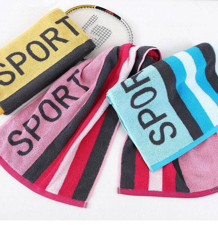Junwell 40X95cm Larger Size Sports Towel 100% Cotton Terry Gym Towel toalha de esportes Swimming Travel essiential 3 colors