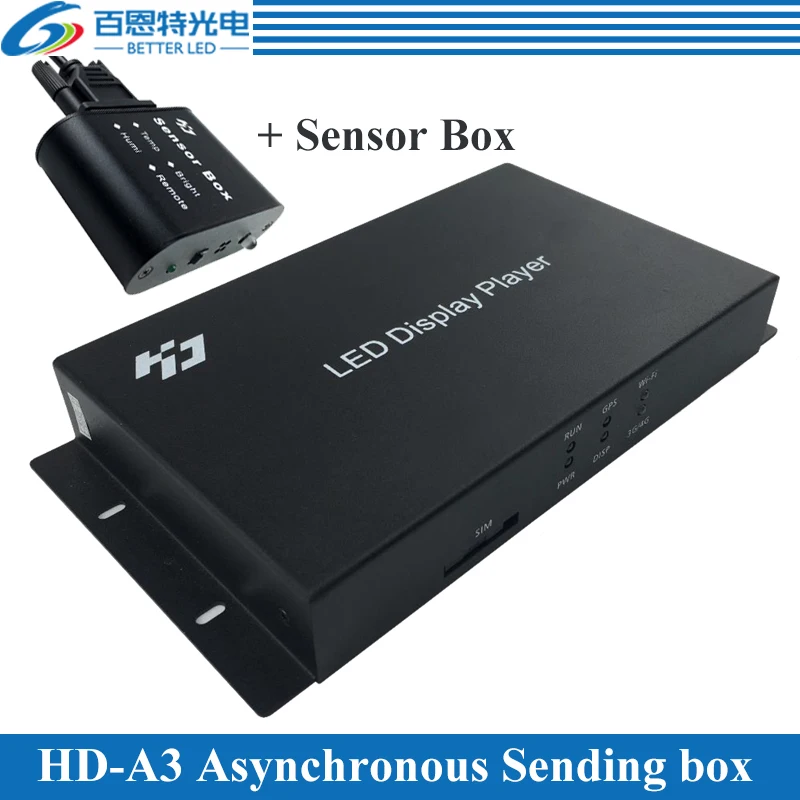 Huidu HD-A4-A5-A6 With Sensor Box WIFI Full Color LED display Dual-Mode Synchronous and Asynchronous control system