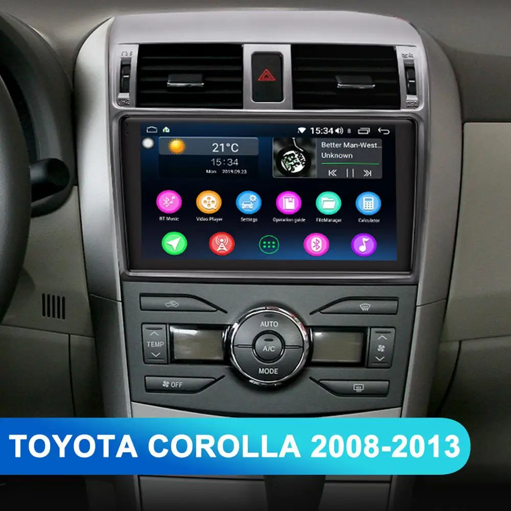 Восьмиядерный 1 Din автомагнитола для Toyota Corolla 2008 2009 2010 2011 2012 2013 Wifi+ DSP радио Поддержка тыловой камеры OBD2 BT