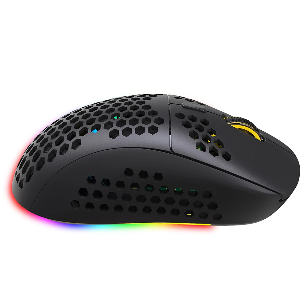 HXSJ T90 2.4GHz USB Wireless  Optical Mouse Rechargeable Built-In 750mAh Battery 6 Colors RGB Backlight Gaming Mice