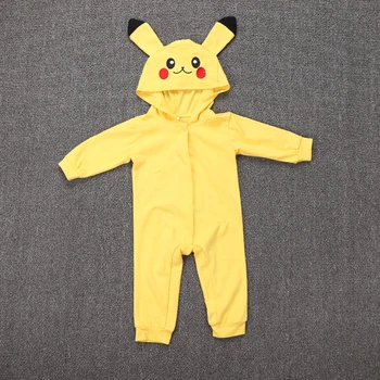 

Pokemon Pikachu Cosplay Costume Mystic Instinct Valor Ash Hooded Toddler Clothes Infant Boy Girl Jumpsuit Halloween Baby Rompers