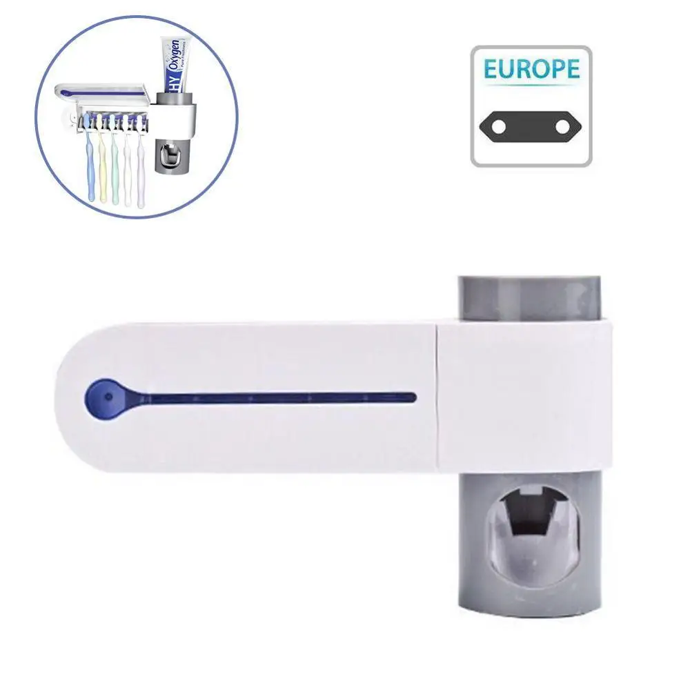 UK Standard Plug Ultraviolet Toothbrush Holder Sterilizer 5 Toothbrush Slot 2 In 1 Toothbrush Holder Automatic Toothpaste Squeezers Home Bathroom - Цвет: UK Standard Plug