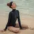 Женский сплошной купальник с длинным рукавом и эффектом пуш-ап - изображение