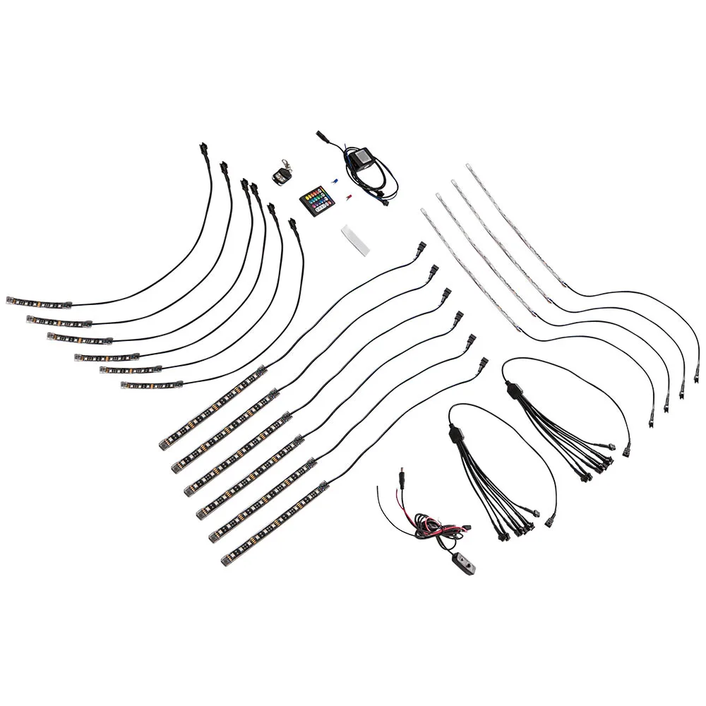 US $62.30 16 Motorcycle LED Under Glow Light Neon RGB Strip Kit For Harley Davidson Street