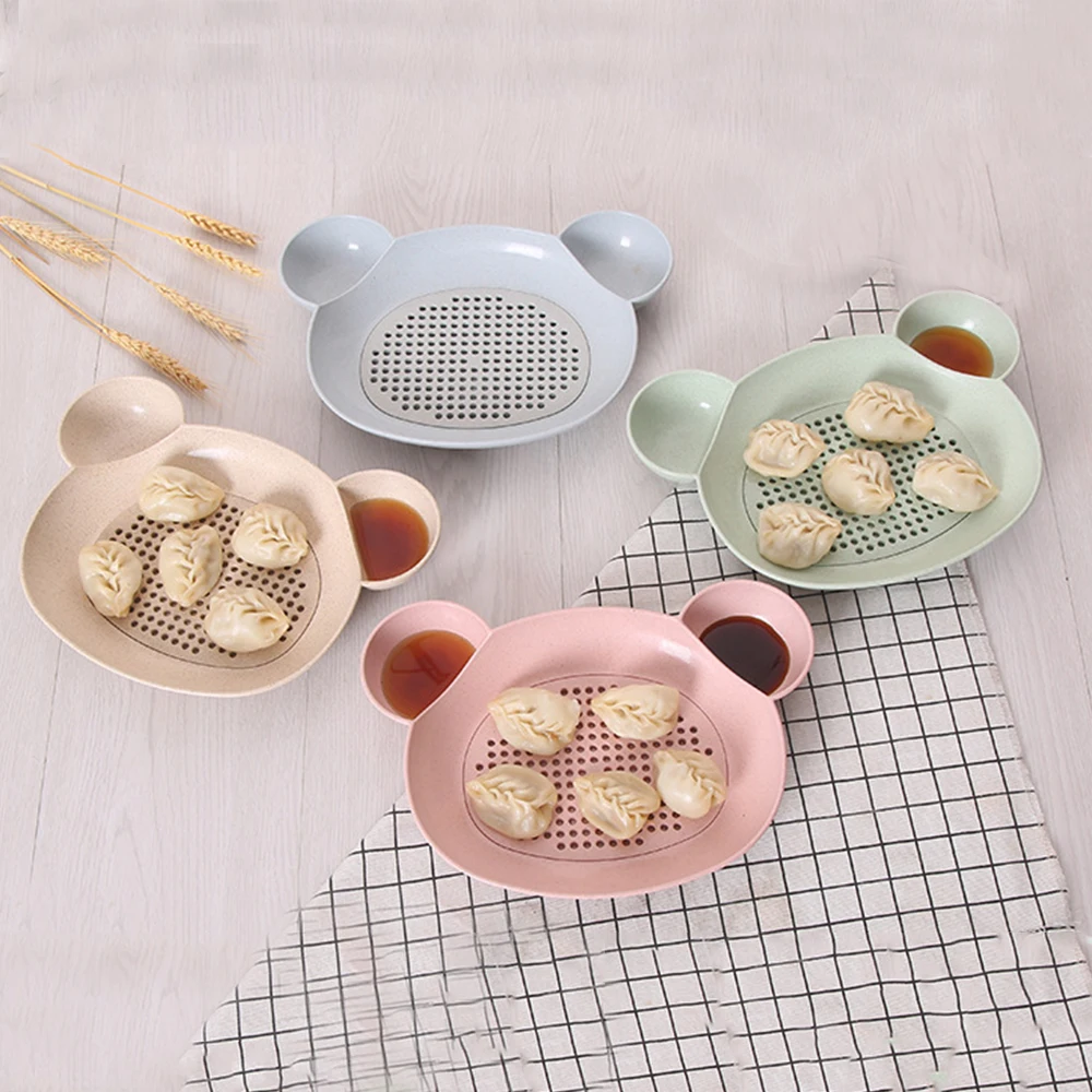 

Children Tableware Cartoon Wheat Straw Baby Feeding Bowl Tableware Wheat Plate Children Infant Training Dinnerware Dishes Tray