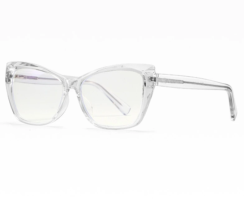 47315 кошачий глаз пластиковые титановые анти синие очки оправа для мужчин и женщин Оптические модные компьютерные очки UV400 - Цвет оправы: C2 clear
