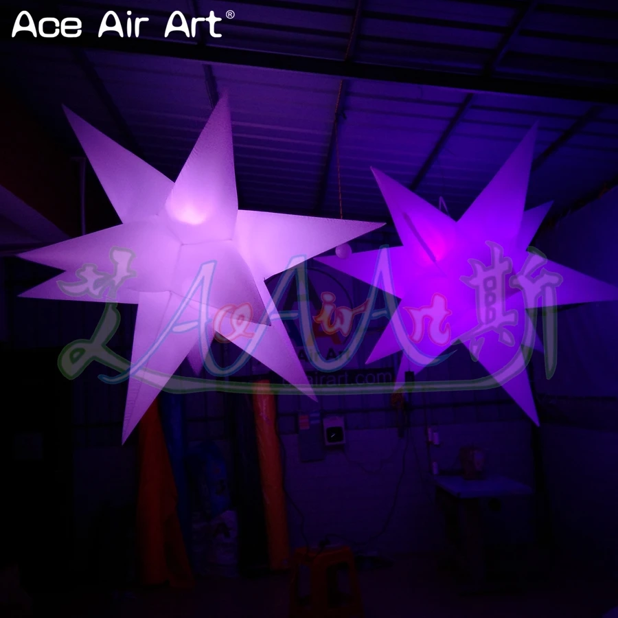 Chpeast светодиодный потолочный надувной шар со звездами, светящийся, диаметр 1,5 м, 9 углов, 3d светодиодный, для бара, клуба, музыки