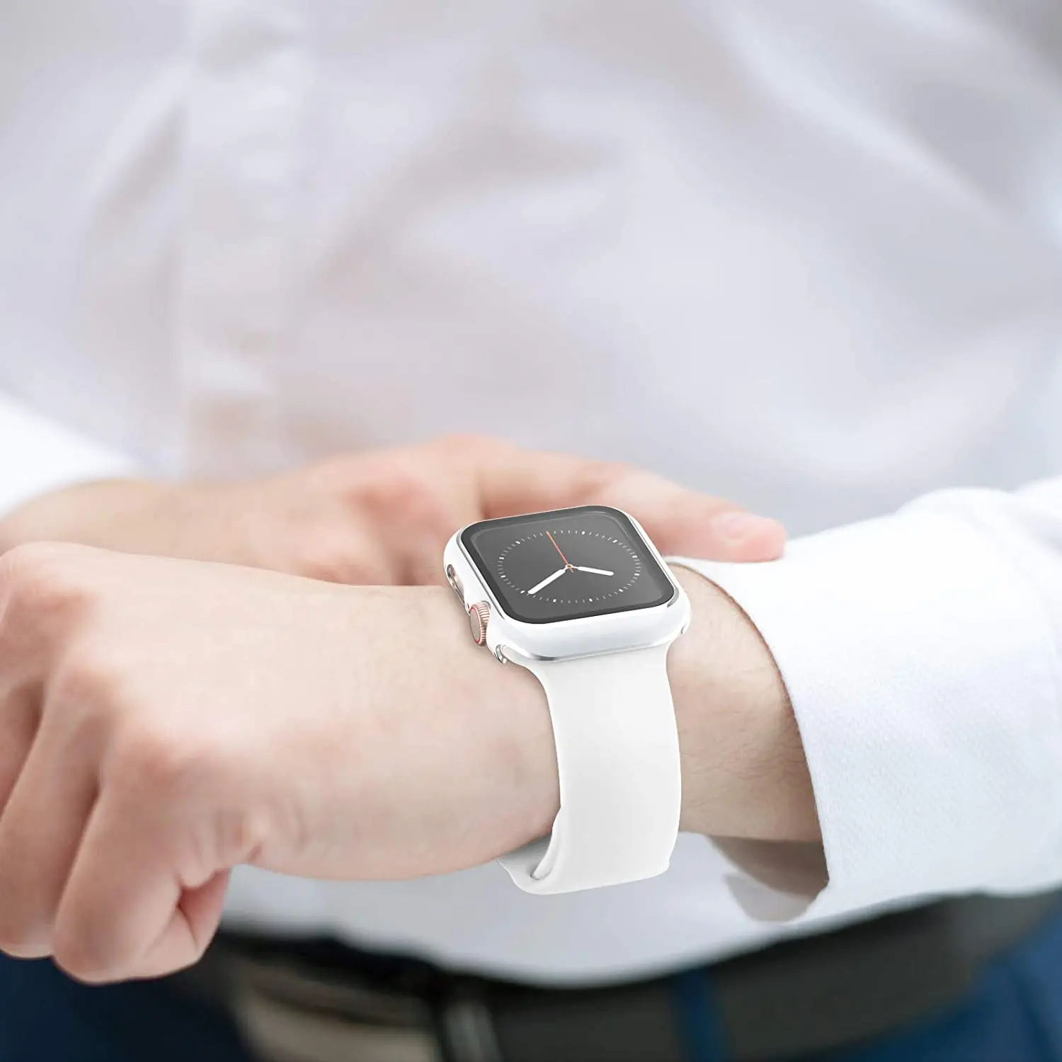 Full Screen Protector Bumper Frame Case for Apple Watch 6/SE/5/4/3/2/1 Cover Slim Tempered Glass Film for iWatch 4/5