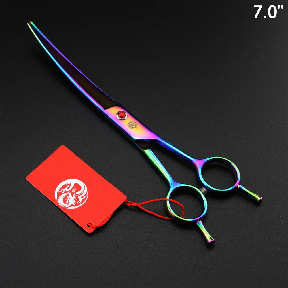 Professional Pet Grooming Scissors Cat Dog Hair Cutting Scissors Curved Shears Animal Pets Thinning Haircut Tool 7 inch dog grooming scissors dog grooming scissors kit