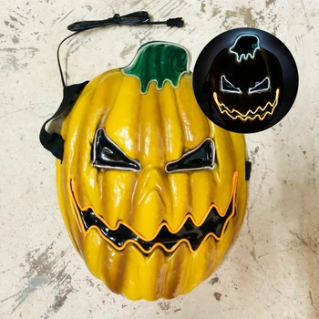 

Original EL line Halloween scary Cosplay glowing ghost mask LED flash DJ mask Halloween masquerade night light mask