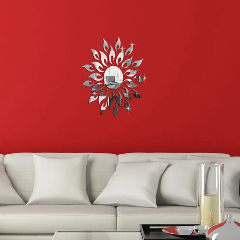 

DIY 3D Sparkly Sun Mirror Wall Sticker Acrylic Mural Decal Home Decor Removable