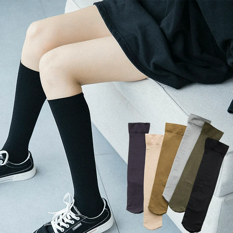 Meia, корейский стиль, женские носки, harajuku, длинные, высокие, Осенние, чистый хлопок, роскошная уличная одежда, modis, черные, модные, крутые, повседневные платья