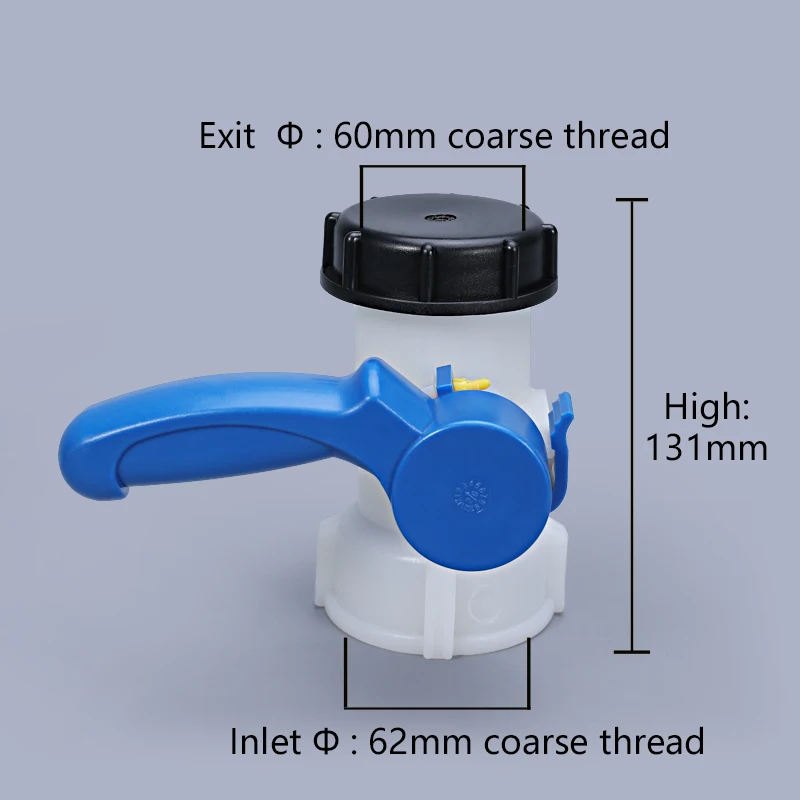 Plastic DN40 Butterfly Valve for IBC Tank Container 1000L Switch IBC Tank Adapter 