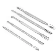 5 шт. профессиональный нержавеющей стали мертвой кожи вилка стали Толкатель ногтей Триммер маникюрный набор инструментов
