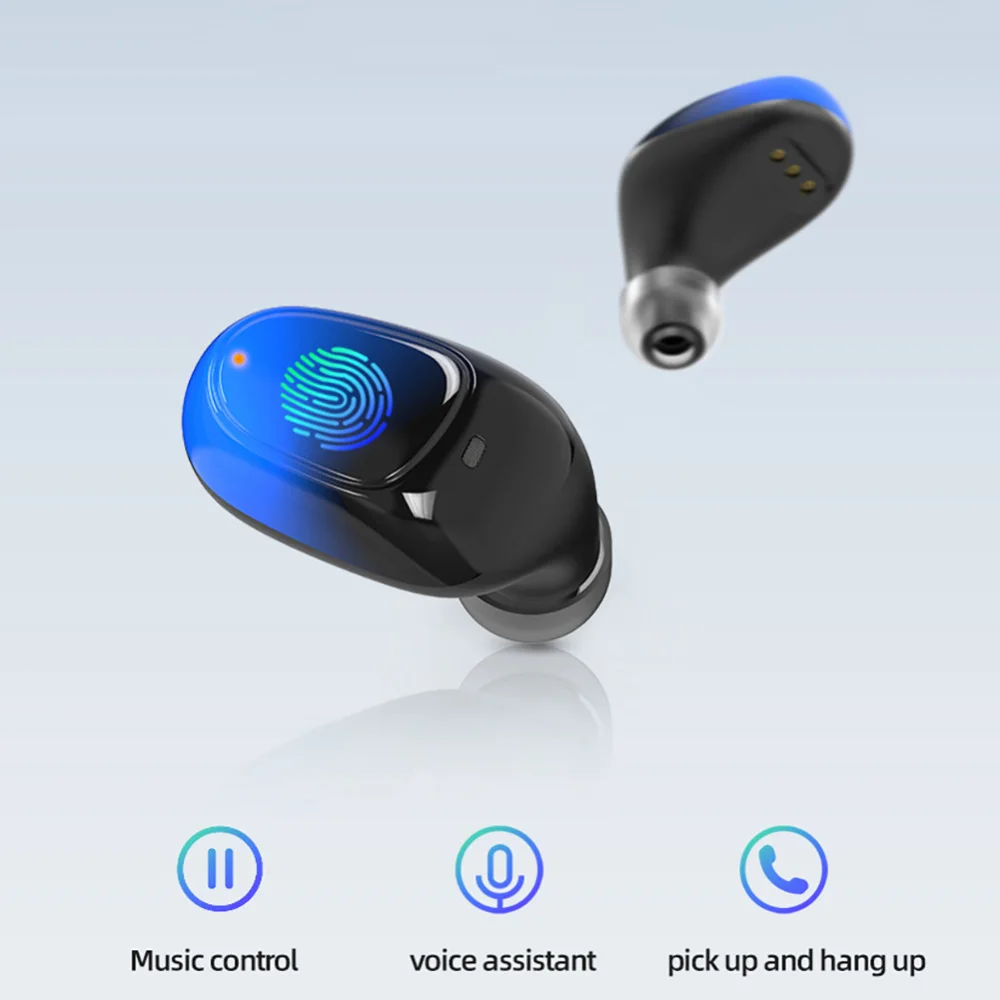 1 пара Bluetooth наушники V5.0 Touch беспроводные наушники стерео спортивные водонепроницаемые гарнитура громкой связи Мощный светодиодный дисплей с коробкой