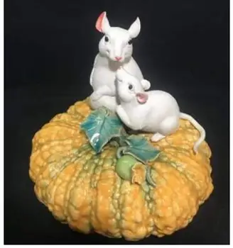 

mouse Chinese zodiac rat Gold full house Shiwan ceramic doll crafts decorations gift room doll are displayed doll mascot cerami