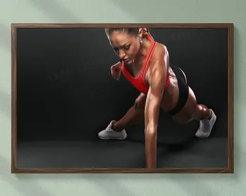 

0069J Hand Support Strength Training Fitness Bodybuilding Women Sexy Beautiful Strong Wall Sticker Silk Poster Art Home Decorati