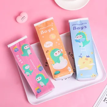 

Kawaii Dinosaur Milk bottle Pencil Case For Girls Cute PU Pen Bag Pencil Box Stationery gift School Supplies Zakka Escolar
