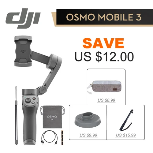 DJI Osmo Mobile 3 Combo Ручной Стабилизатор складной портативный шарнирный держатель для смартфонов управление жестами 3-осевой - Цвет: OM3 Combo C