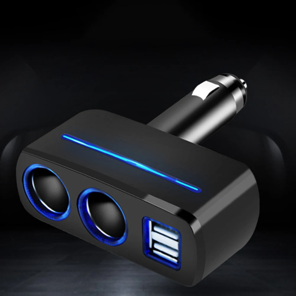 1 шт., автомобильный разветвитель, прикуриватель, адаптер, двойной USB, автомобильное зарядное устройство для мобильного телефона, зарядное устройство, разделитель, 2 прикуривателя, черный