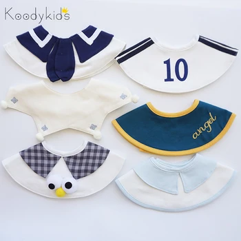 

Koodykids Baby Boy Bibs Cotton Burp Cloth Decorative Fake Collar Toddler Sport Bibs For Baby Boy Party Bibs Nordic INS Style