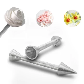 

Decoration Holder Tools Pastry Cone Cream Sticks Roses Flower Aluminium Alloy 1PC Piping Rod Baking Cake