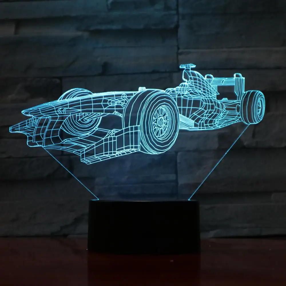 Горячая 3D Гоночный Автомобиль Моделирование Led ночник Luminarias современная спальня атмосферная настольная лампа RGB Декор подарки для детей 974