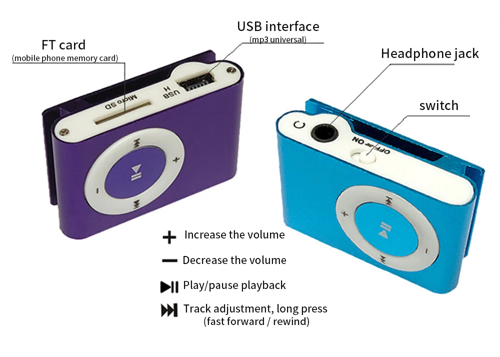 SUOZUN, новинка, большая рекламная акция, зеркальный Портативный MP3 плеер, мини MP3-плеер с зажимом, водонепроницаемый спортивный MP3 музыкальный плеер, walkman lettore mp3