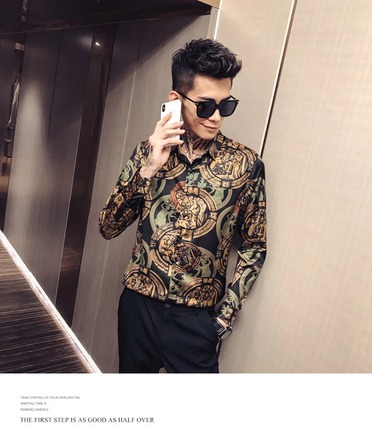 Мужские рубашки с принтом Иисуса, повседневные облегающие рубашки Camisa Masculina, дизайнерские уличные рубашки, Мужская одежда, мужская одежда, Chemise Homme