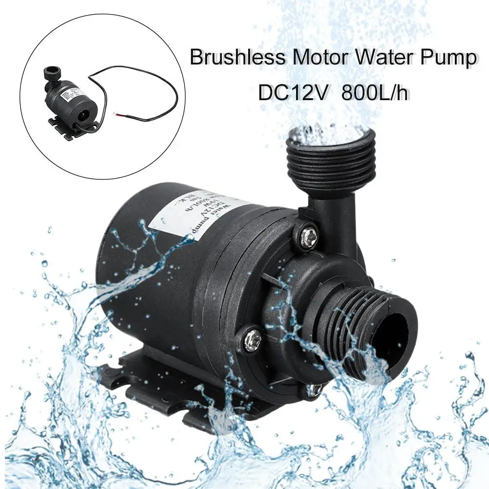 DC 12V 5M 800L/H мини портативный бесщеточный мотор ультра-тихий погружной водяной насос для системы охлаждения фонтаны нагреватель