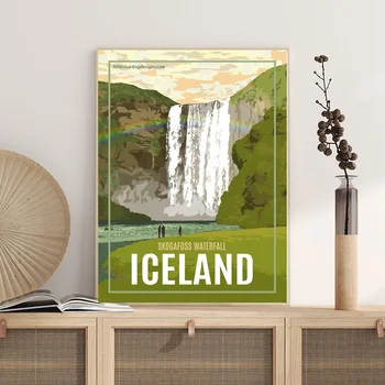 

Iceland Travel Art print Minimal map Canvas Poster No FRAME