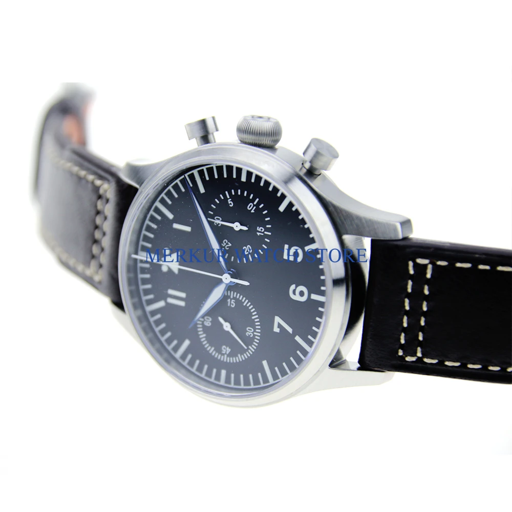 

Sapphire Glass German Style Fieger Mechanical Seagull Movement Chronograh Pilot Watch B-UHR Heated BGW9 Luminous 100M
