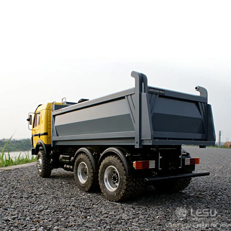 LESU Mercedes Benz 6x6 RC металлический гидравлический самосвал 1/14 модель радиоуправляемого грузовика
