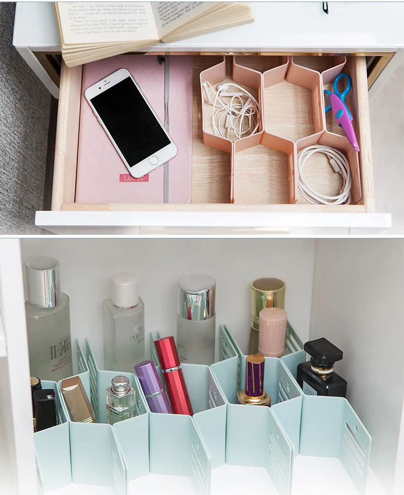 

Newest Drawers Divider DIY 12 Plaid Honeycomb Nesting Socks Underwear Home Clothes Storage Organizador Wardrobe Drawer Dividers