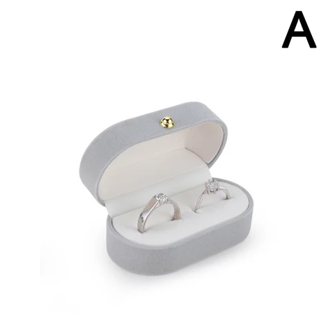 Party Couple Rings Boxes Solid Color Plush Velvet Bridegroom Bride Rings Organizer Jewelry Display Boxes Storage Boxes