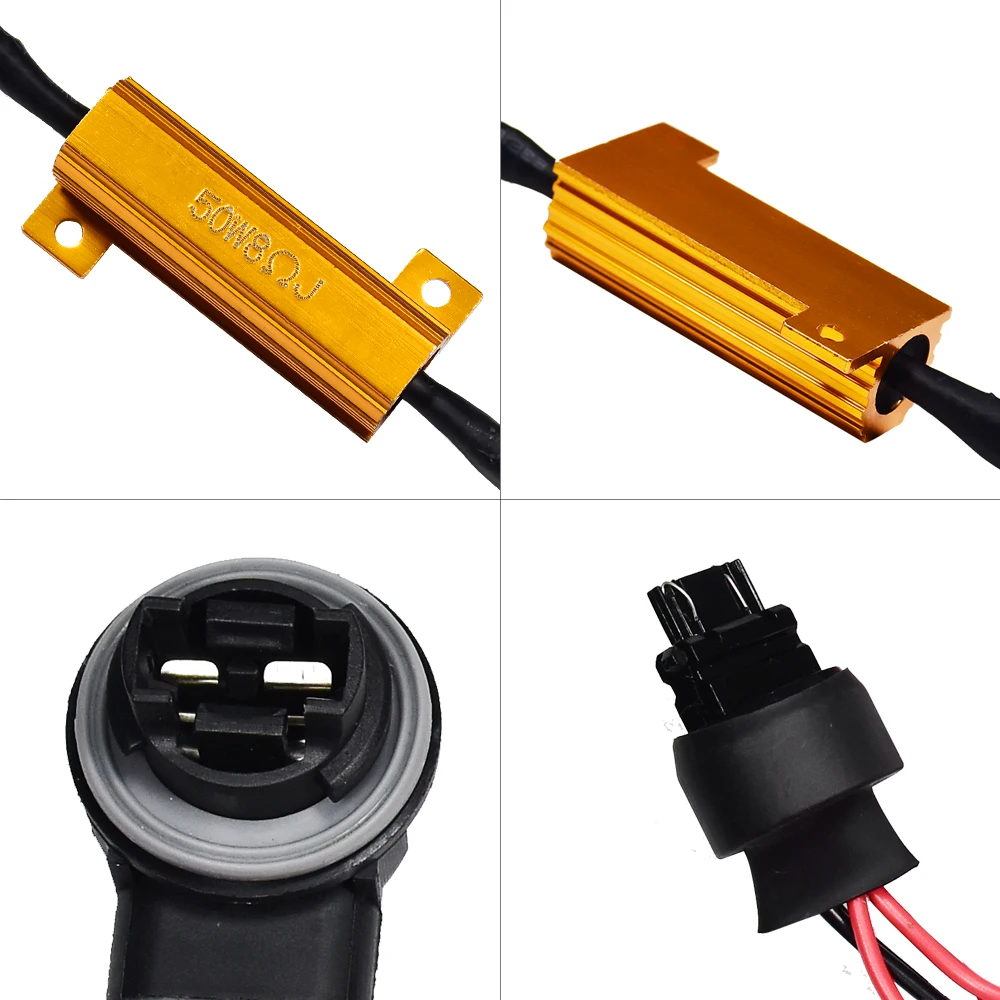 YUNPICAR 3157 3047 50 Вт 8Ohm светодиодный РЕЗИСТОРЫ НАГРУЗКИ для Светодиодный Fix Светодиодная лампа противотуманная фара быстрая гипер вспышка сигнал поворота мигание света