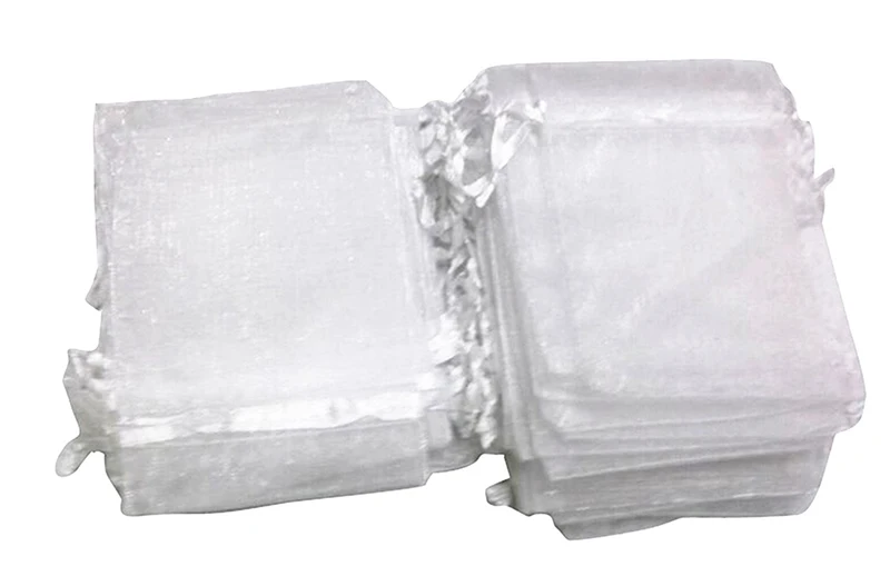 100Pieces 10x13cm White Organza Bags Wedding Pouches Christmas Gift Bag Nice Jewelry Packaging Bags