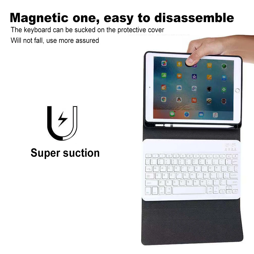 Чехол для iPad 10 2 &quot2019 чехол с клавиатурой Bluetooth и держателем ручки 2017 2018 Air1/2 Air3 Pro 5