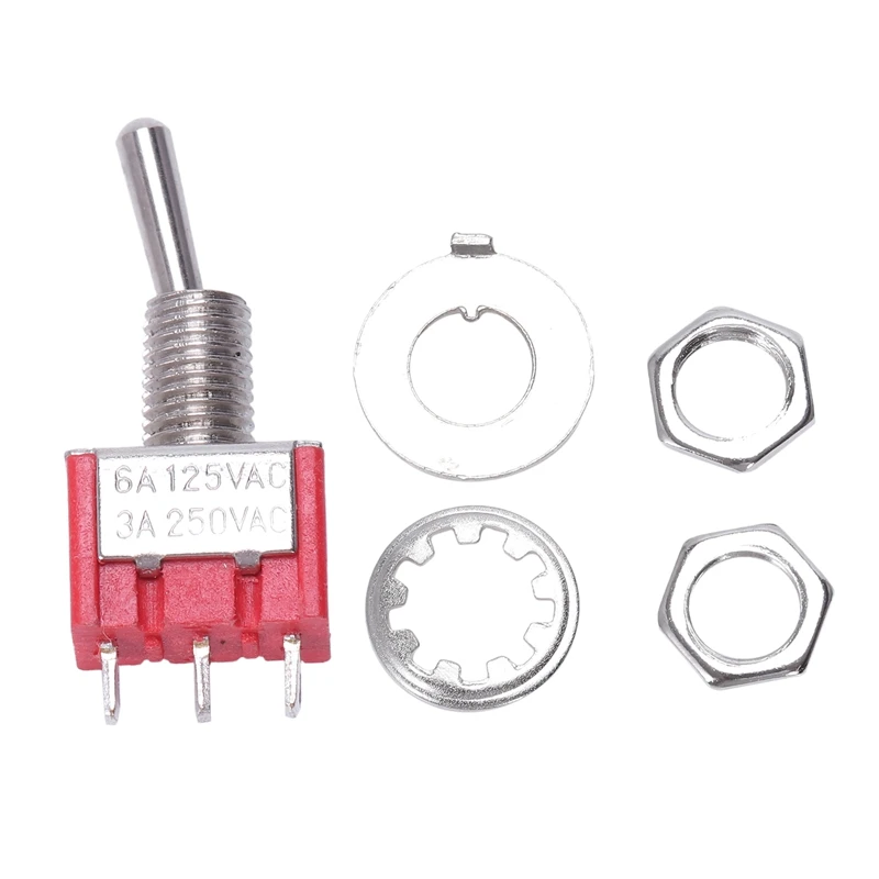 FashionAC 250V/2A 120V/5A ON/ON 2 Position SPDT Mini Micro Toggle Switch Red
