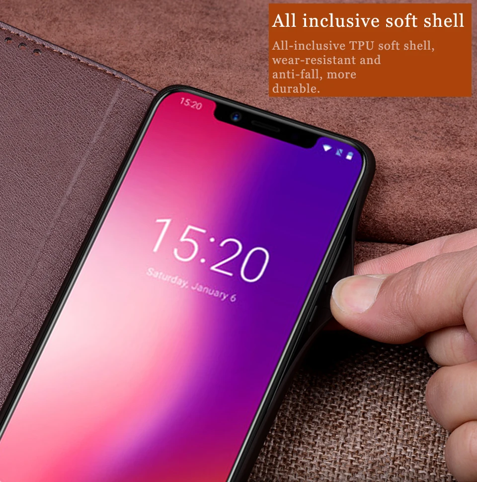 Чехол AIBOULLY для UMIDIGI One Pro, мягкий силиконовый чехол-книжка из натуральной кожи, чехол для UMIDIGI One, жесткий чехол для телефона, сумка Capas