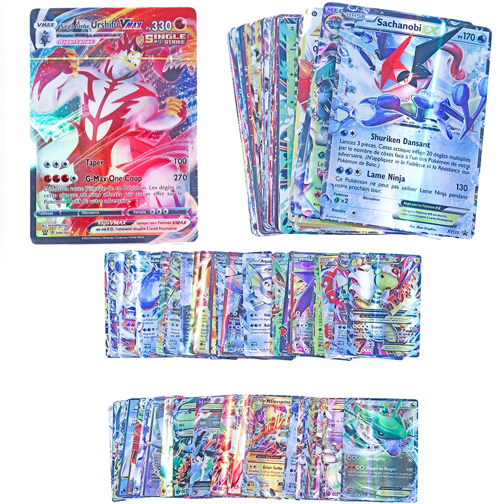 10pc French English Version Pokemon Card Battle Game Card 10gx 10v Vmax Tag  10ex 10meg For Kids - Game Collection Cards - AliExpress