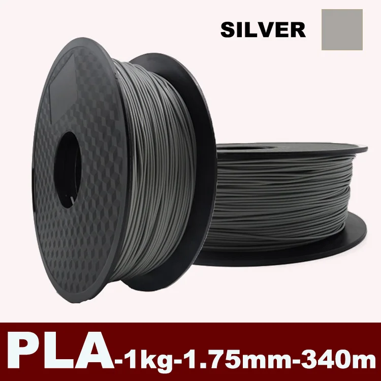 FULCRUM PLA нити для 3D-принтера расходные материалы 1 кг 340 м 1,75 мм многоцветный - Цвет: Silver