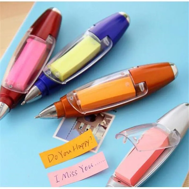 

Ballpoint Pen Sticky Note Light Messager Paper Lanyard Pen 3in1 Multifunctional Writing Flashlight LED Ballpen Office Stationery