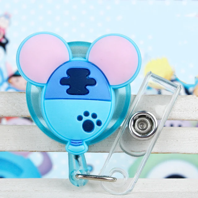 Cute Card Cover Clip New Design Silicone Retractable Student Nurse Badge Reel Clip Cartoon ID Card Badge Holder accessories B